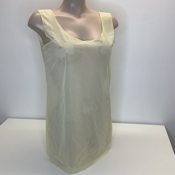 Zuliana Size Small Yellow Mesh Cover Up Dress With Side Slits. Made in USA. New - Picture 1 of 4